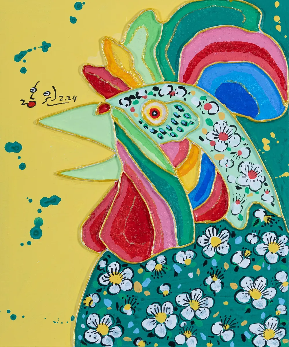 이홍원, 작품 65, 소재: 꽃무늬 닭